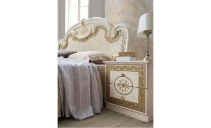 Dormitor Paloma, bej, pat 160x200 cm, dulap cu 6 usi, comoda, 2 noptiere - imagine 4