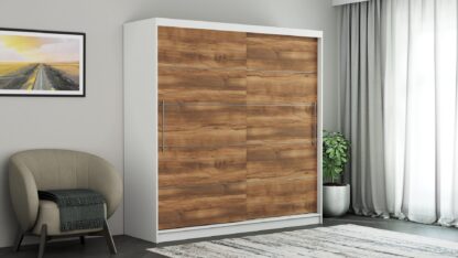 Dressing Ina, 150x200x60 cm, Alb/Nuc - imagine 3