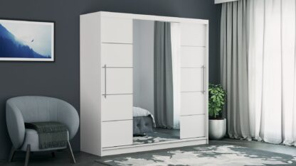 Dressing Sara, cu oglinda, 200x200x60 cm, Alb - imagine 3