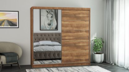 Dressing Ina, cu oglinda, 150x200x60 cm, Nuc
