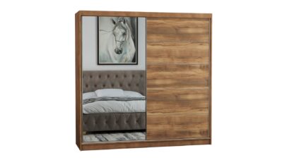 Dressing Ina, cu oglinda, 150x200x60 cm, Nuc - imagine 4