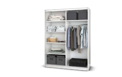 Dressing Ina, cu oglinda, 150x200x60 cm, Alb/Pin - imagine 2