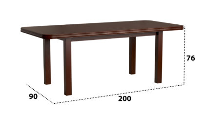 Set masa extensibila 160/200x90 cm MB-13 Venus5 cu 8 scaune tapitate Roma4 O 25b, nuc, lemn masiv de fag, MDF, stofa - imagine 8