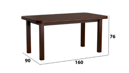 Set masa extensibila 160/200x90 cm MB-13 Venus5 cu 8 scaune tapitate Roma4 O 25b, nuc, lemn masiv de fag, MDF, stofa - imagine 7