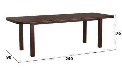 Set masa extensibila 160/240x90 cm MB-13 Venus5l cu 10 scaune tapitate Roma4 O 25b, nuc, lemn masiv de fag, MDF, stofa - imagine 7