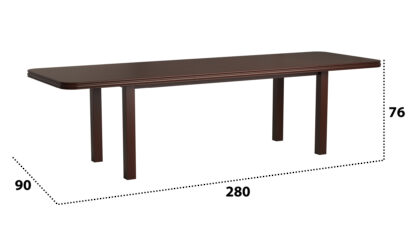 Set masa extensibila 160/240x90 cm MB-13 Venus8 cu 12 scaune tapitate Roma4 O 25b, nuc, lemn masiv de fag, MDF, stofa - imagine 5