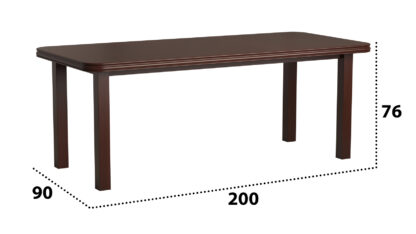 Set masa extensibila 160/240x90 cm MB-13 Venus8 cu 12 scaune tapitate Roma4 O 25b, nuc, lemn masiv de fag, MDF, stofa - imagine 6