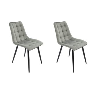 Set 2 scaune bucatarie Tapitat S-214, Stofa, Gri