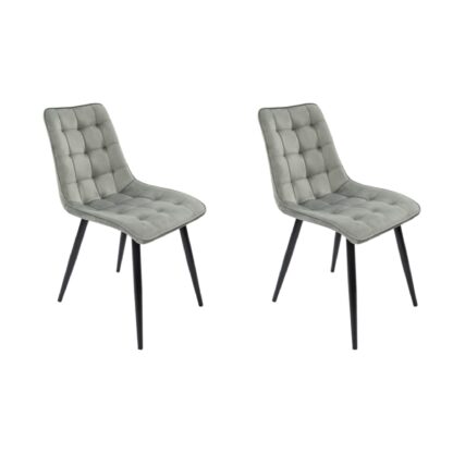 Set 2 scaune bucatarie Tapitat S-214, Stofa, Gri