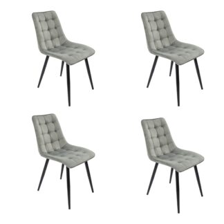Set 4 scaune bucatarie Tapitat S-214, Stofa, Gri