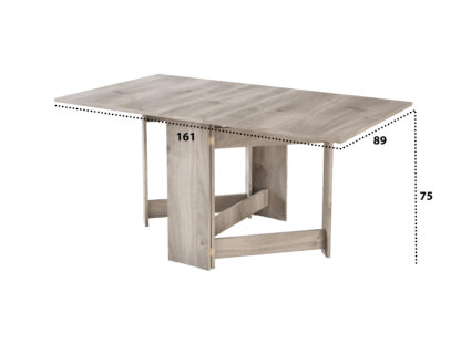 Masa pliabila fold, 161x75x89 cm, K537 stejar gri - imagine 4