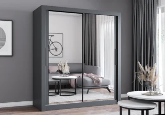 Dressing Milan, cu oglinda, 180x215x64 cm, gri